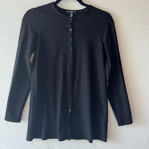 Women's Eileen Fisher Petite Cardigan PP Black Long Sleeve